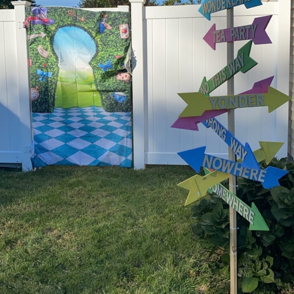 Alice Wonderland Key Door Back Drop 59" x 82" Party Decor